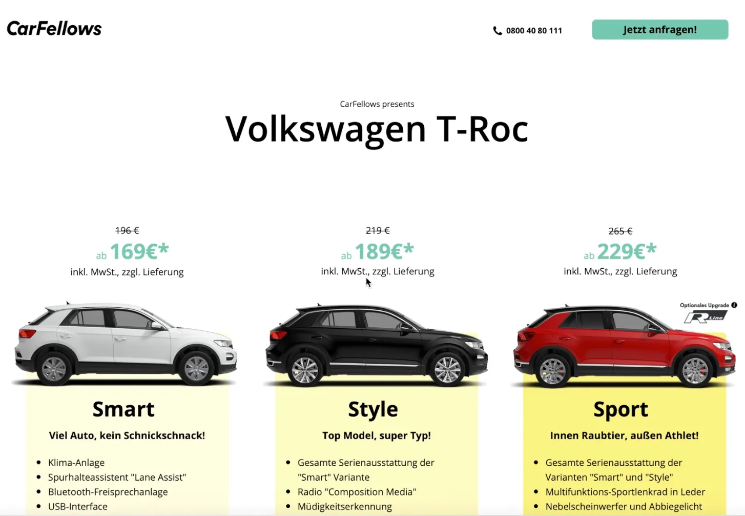 CarFellows Landingpages: HubSpot und Unbounce