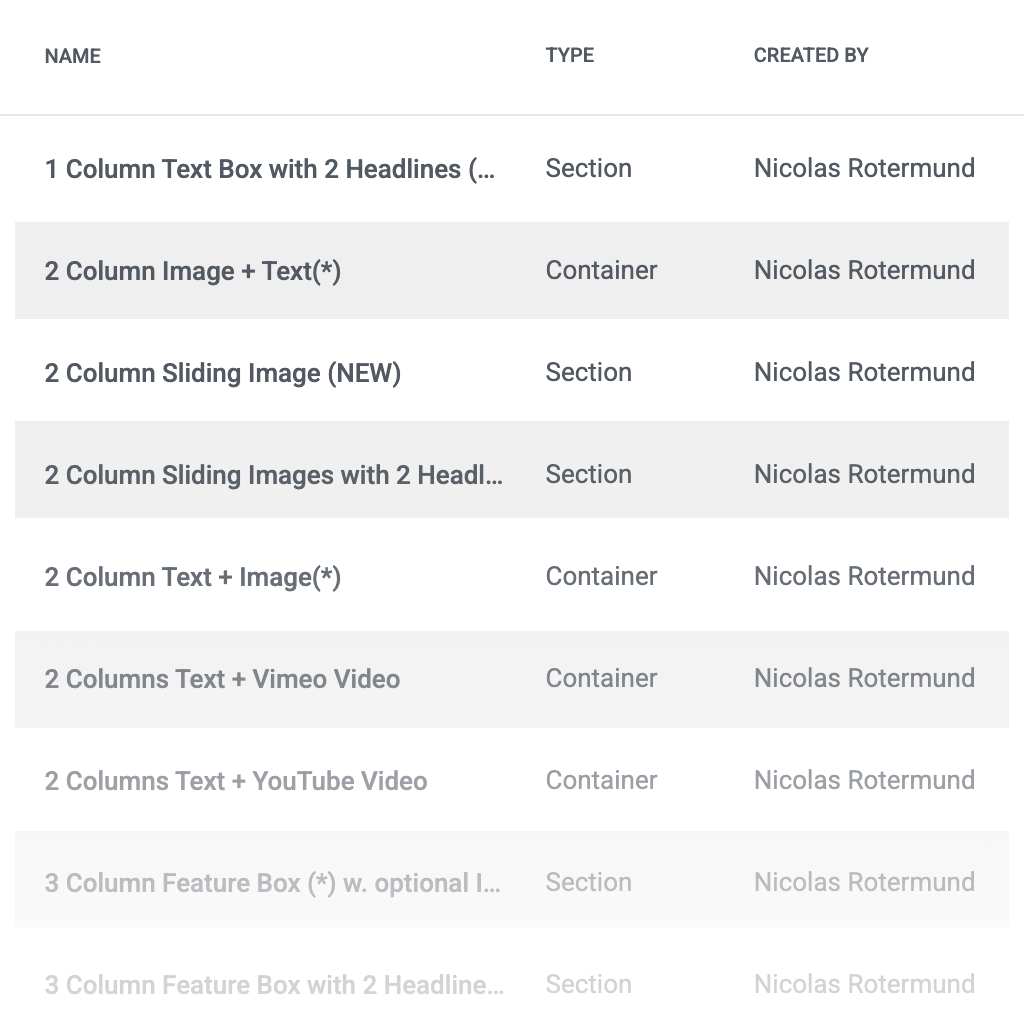 Predefinded Templates