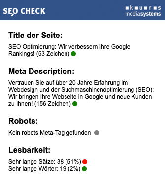 Onpage SEO Check