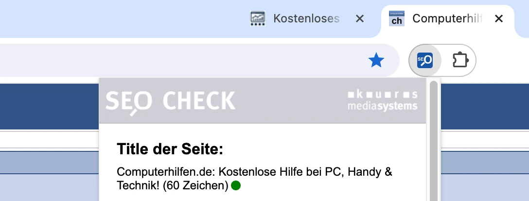 Kostenloses SEO Check Plugin