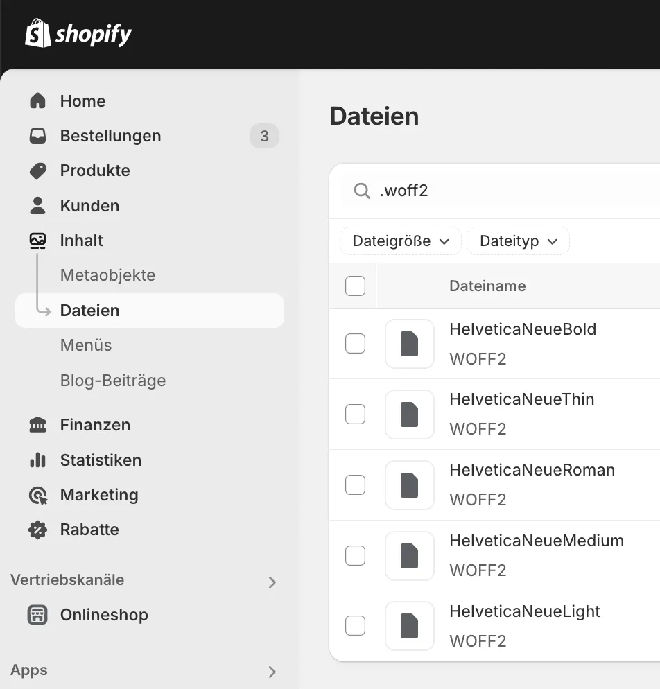 Shopify Schriften: eigene Fonts installieren