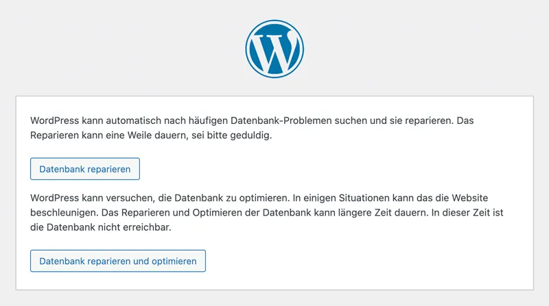 Wordpress Reparatur